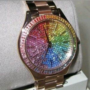 michael kors rainbow pave watch